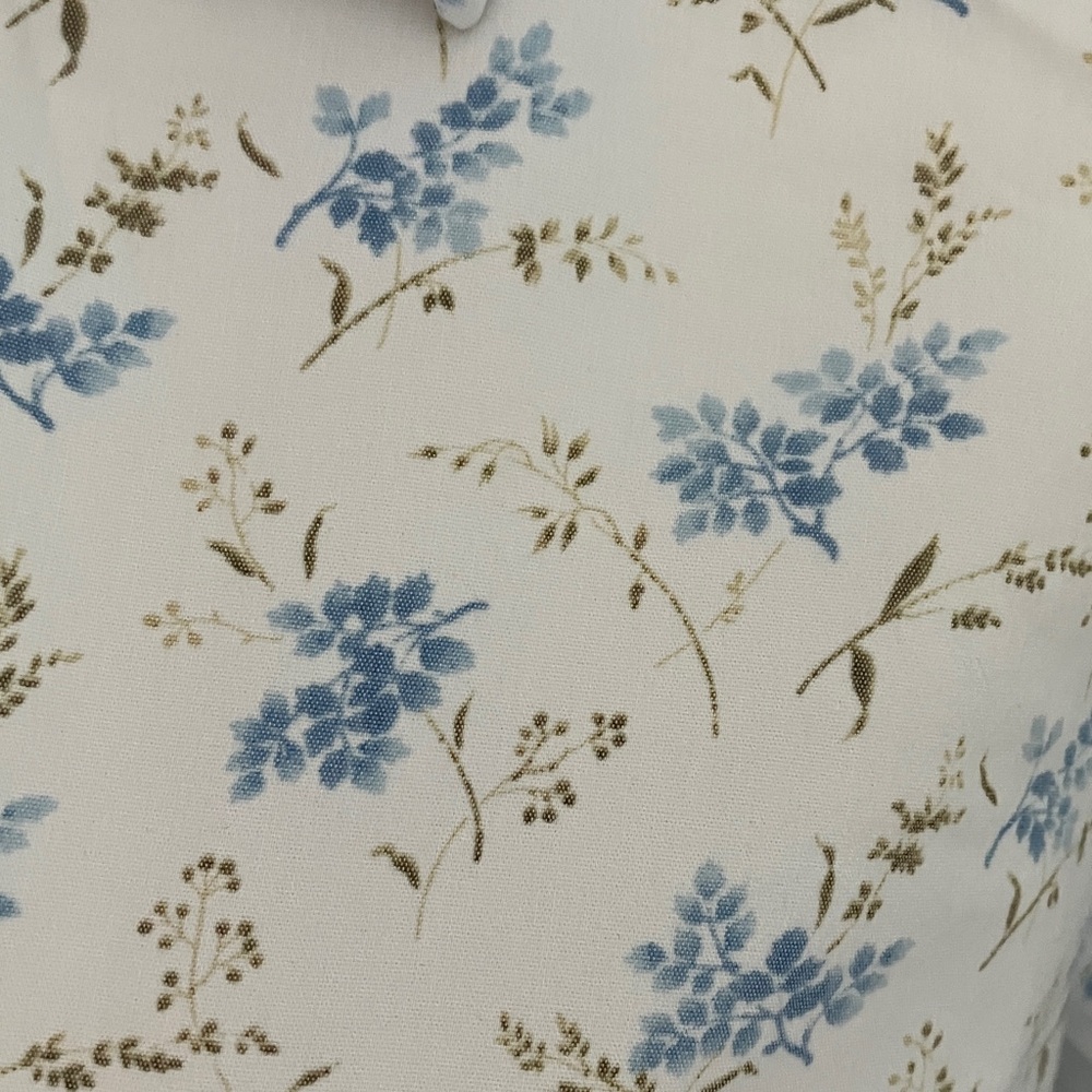 L.L. Bean blue Floral Long Sleeve Blouse M - Picture 3 of 7